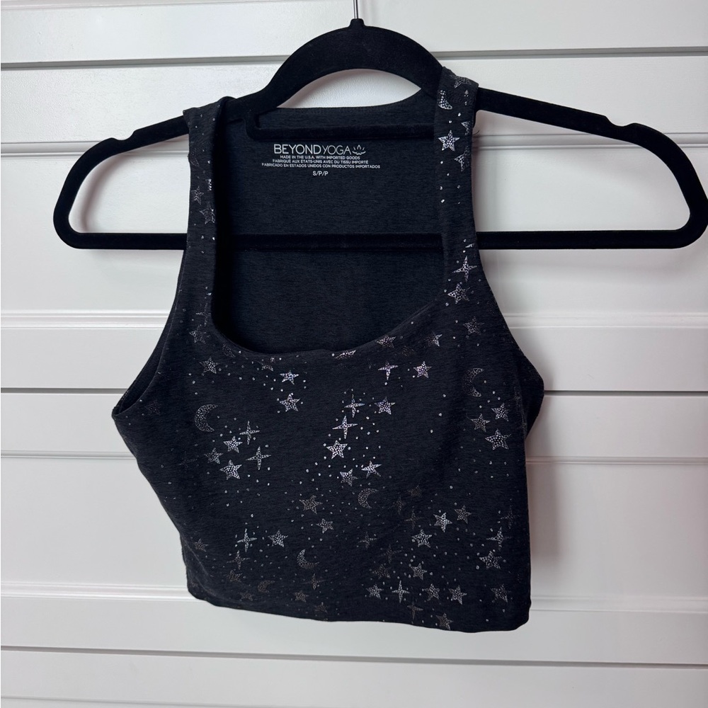 Beyond Yoga Black Starry Crop Top